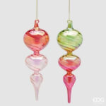 EDG ADDOBBO VETRO FUSO MULTICOLOR H23 cm ∅7 cm - immagine 2